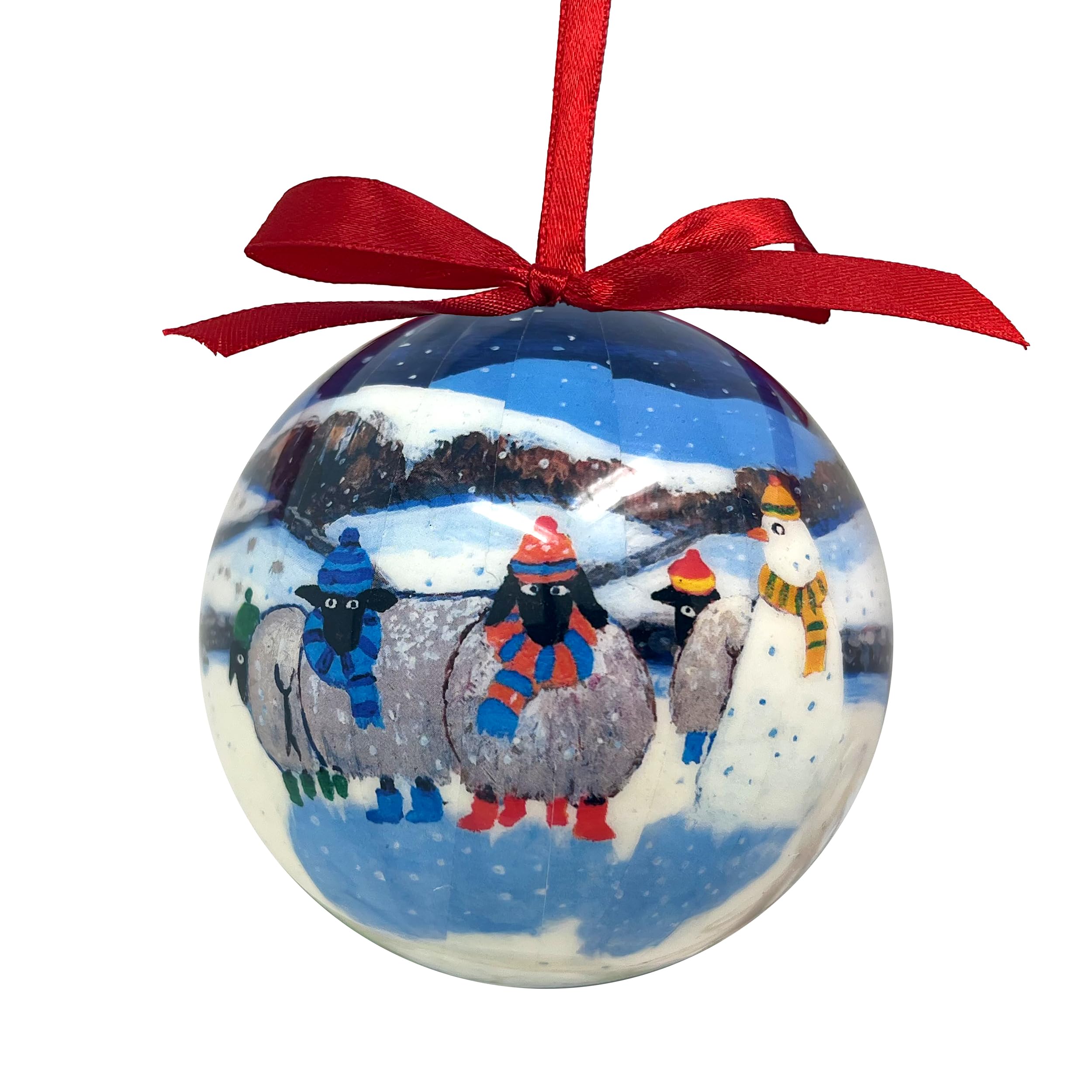 Sheep Christmas Bauble by Thomas Joseph - Ornament Ball Tree Decoration - Season's Bleatings