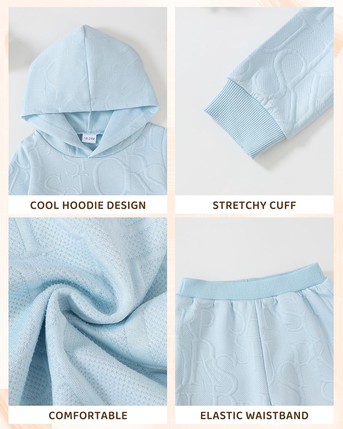 Toddler Baby Boy Clothes Fall Winter Outfits Long Sleeve Hooded Sweatshirt Tops Pant Set 2pcs Little Boy Clothing - Image 4