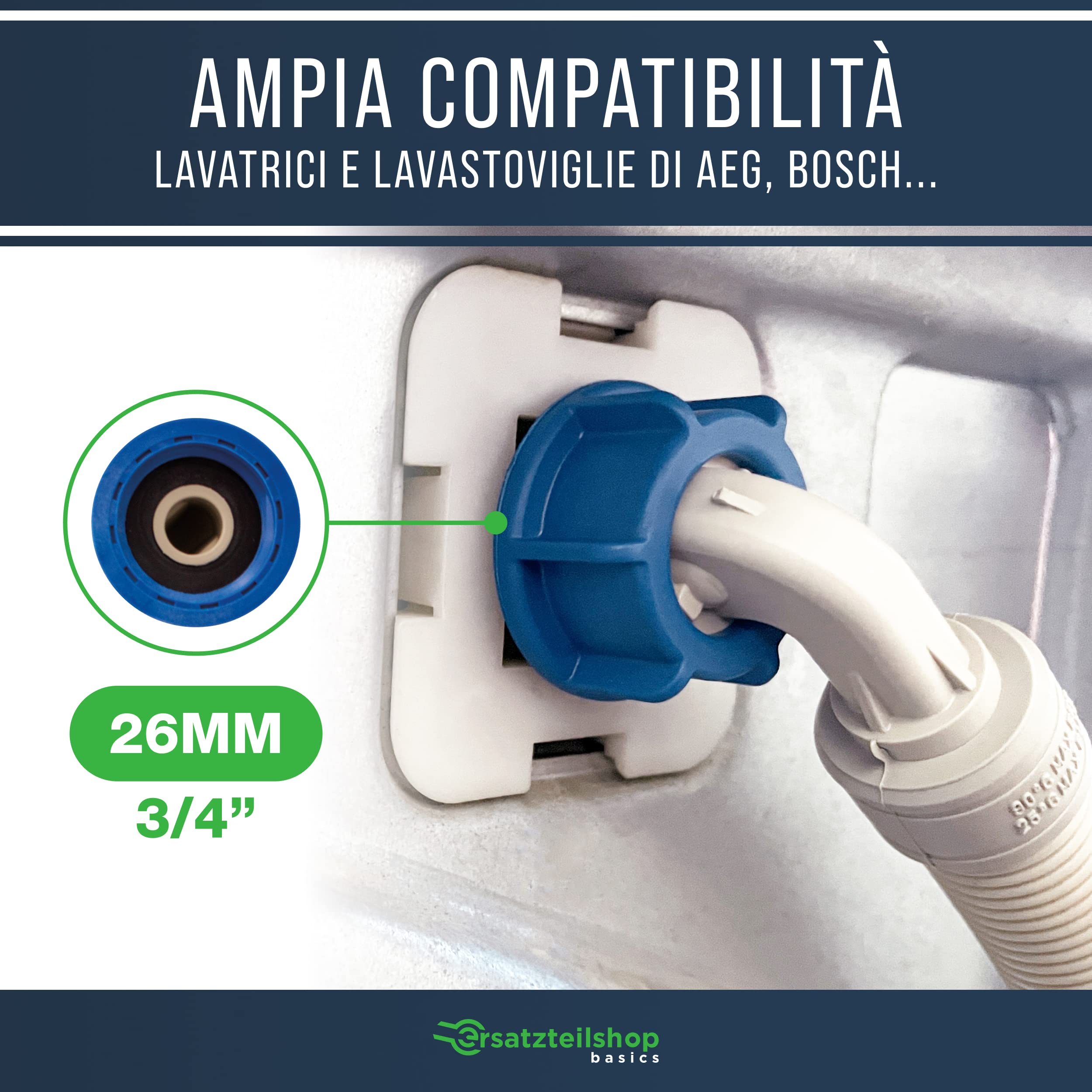 Schläfer 2523 | Prolunga Tubo Carico Lavatrice 1,5 metri, Tubo alimentazione Ingresso Acqua Fredda per Lavastoviglie, Connettore Diritto Ghiera in | Leroy Merlin
