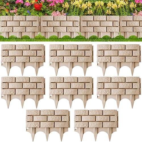 Landical 8 Pcs Gray Retaining Wall Block Faux Stone Edging