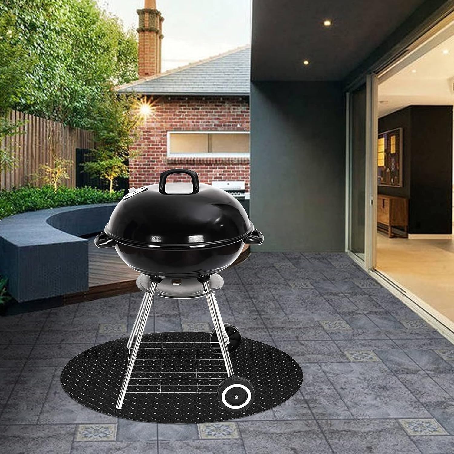 Fasmov 36-inch Diameter Round Under Grill Mat, Size Extra Large Grill Pad, Waterproof Durable Grill Mats for Outdoor Grill, Heat Resistant Grill Pad for Protect Deck Patio, (Round) : Patio, Lawn & Garden