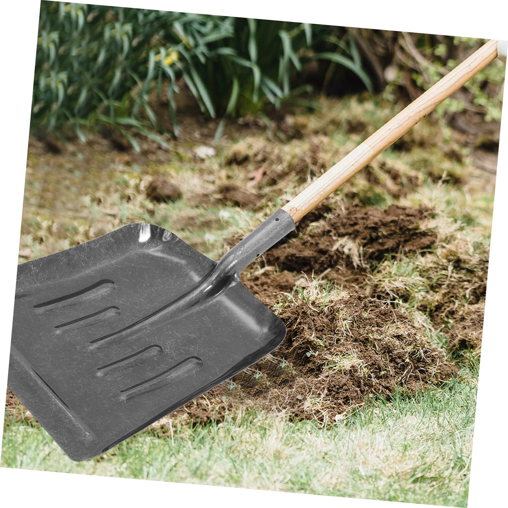 Mipcase Gartenspaten Aus Manganstahl Für Erdarbeiten Im Garten Flache Stahlschaufel Zum Graben Und Pflanzen Kleine Gartenschaufel Für Außenbereich