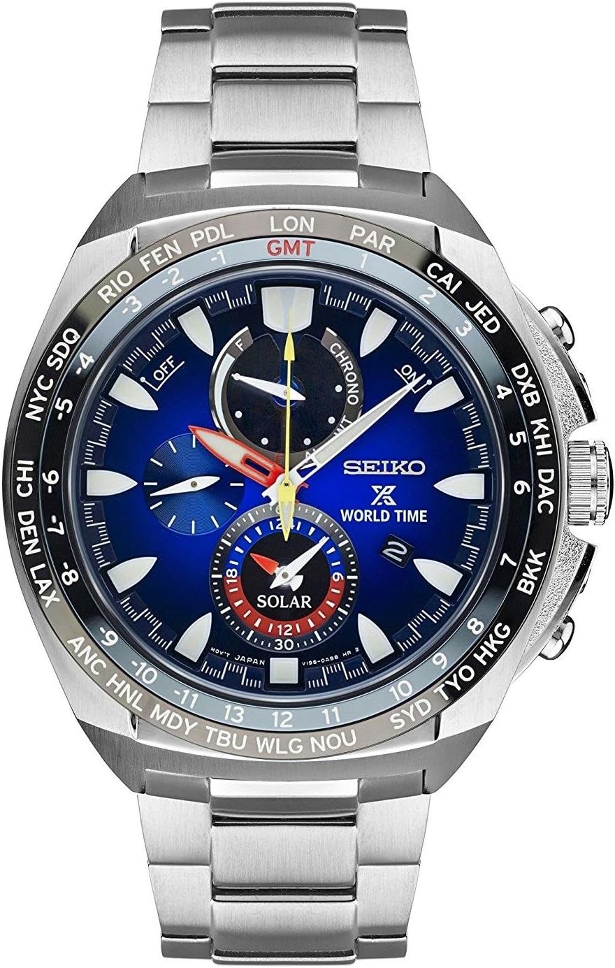 Amazon.com: Seiko Prospex World Timer Solar Mens Blue Dial Watch SSC549 :  Everything Else