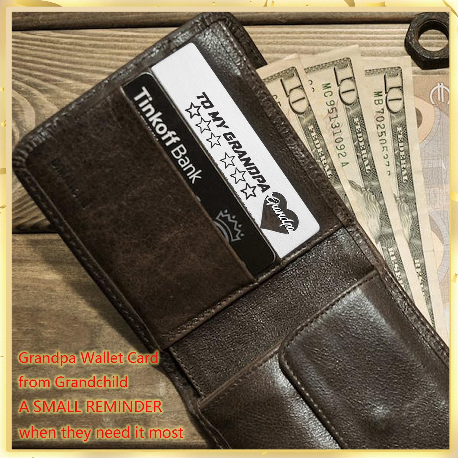 Tarjeta De Metal Para Abuelo - Mensaje Grabado "Siempre Seré Tu Niña", Ideal Para Cartera, Regalo Emotivo