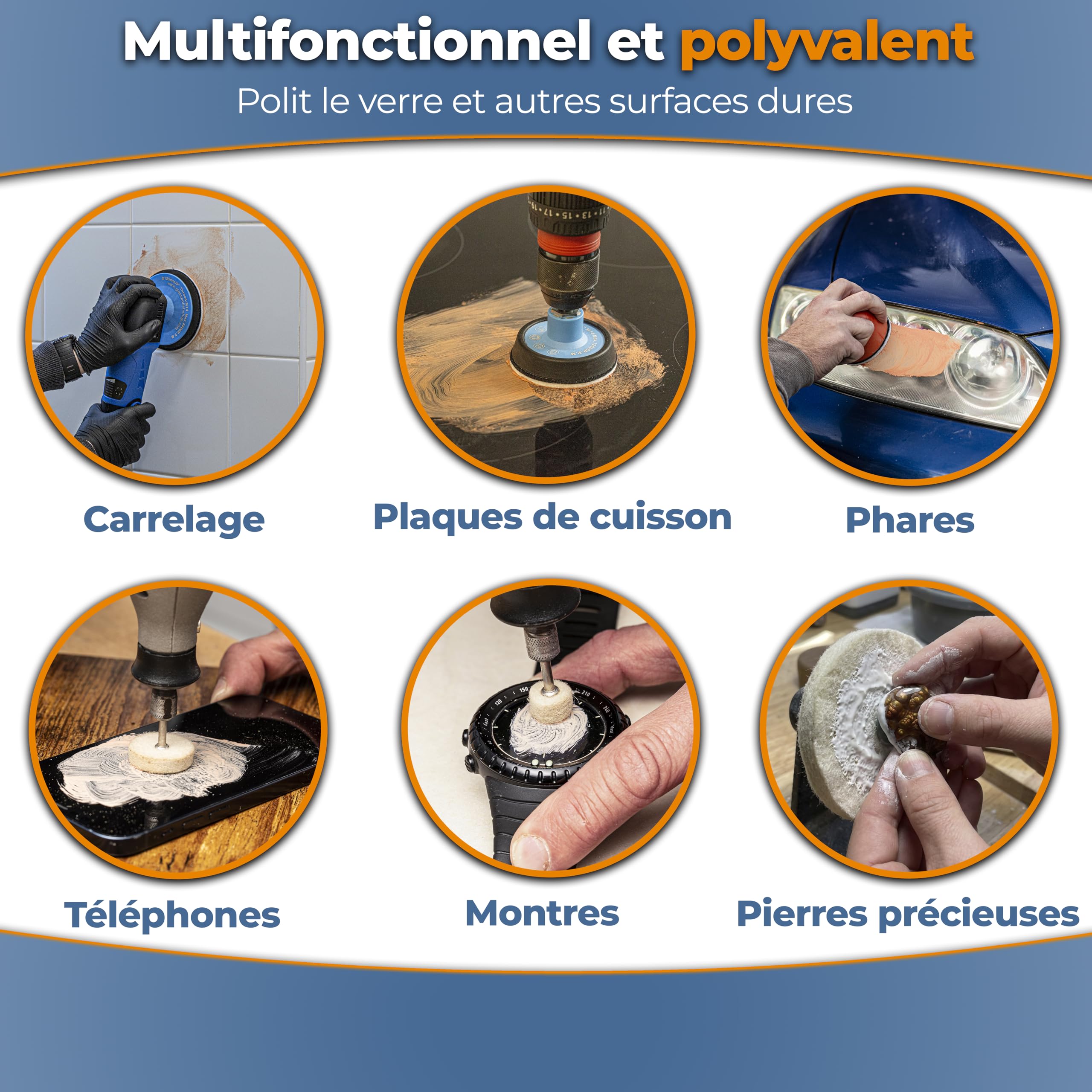 GLASS POLISH 250 g Cerium Oxide 85% Pur 3,5 Microns Composé de Polissage de Verre