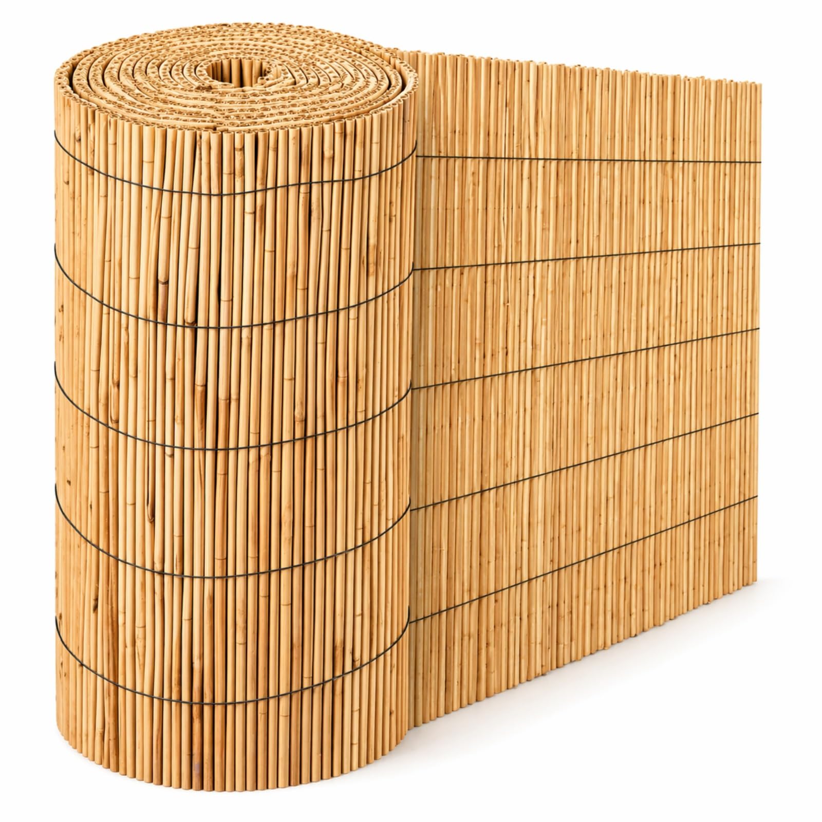 Reed Screening 9-10mm Thick Natural Reed Fence Screening Roll, Tall Garden Privacy Screen, Bamboo Reed Fencing for Fence Cover, Balcony & Patio (1m x 3m)