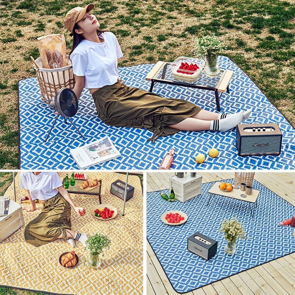 Przenośny koc piknikowy, bardzo duża wodoodporna mata piknikowa, mata plażowa Koc piknikowy, koc piknikowy z wodoodporną podszewką, odporna na warunki atmosferyczne mata piknikowa na świeżym powietrzu