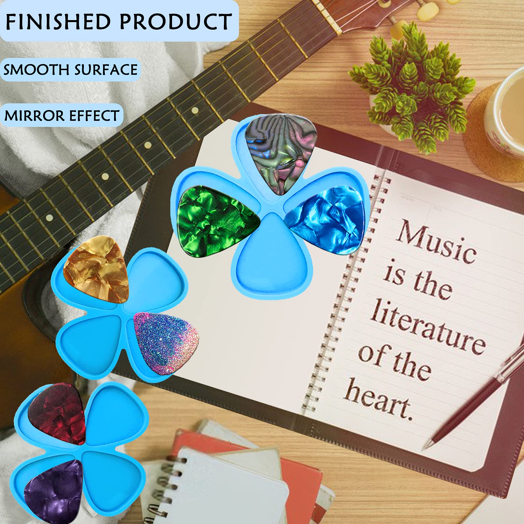 Guitar Pick Mold Silicone - Purple Epoxy Resin Mold For DIY Picks & Keychains
