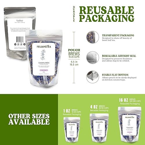 Miniatura 4 de Nelson's Tea - Pétalos de aciano (Centaurea cyanus) - Pétalos de aciano azules secos - 2 onzas