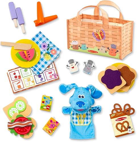 Miniatura 5 de Melissa & Doug ¡Blue's Clues & You! Comparte con el juego de picnic azul con marioneta de mano - Certificado FSC