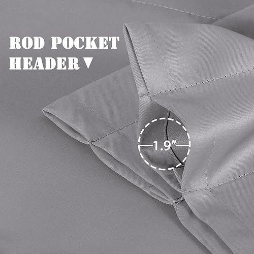 Miniatura 4 de H.VERSAILTEX - Cenefa térmica para ventana con dobladillo para barra, para oscurecer las habitaciones ideales para la cocina, 52 x 18