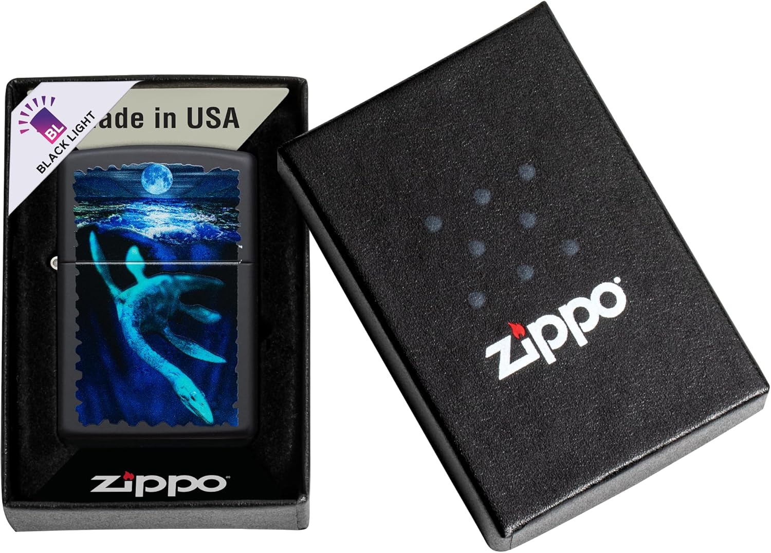 Zippo Black Light Loch Ness Design Pocket Lighter