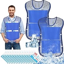 Mepase Ice Vest Cooling Vest for Men Women Teens with Ice Packs Summer Cooling Vest Cool Jacket with Pockets for Outdoor Working in the Heat, Fishing, Running, Cycling, Gardening, Sports(2 Pcs)