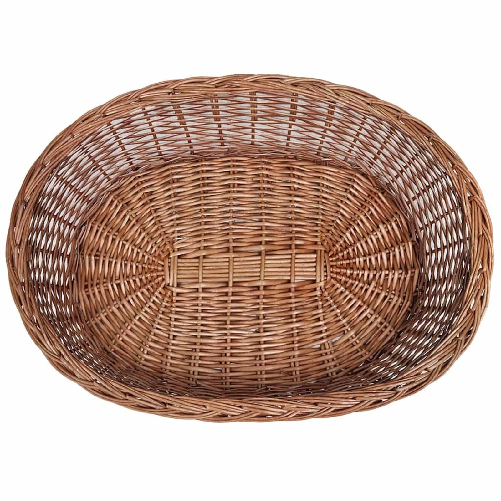 Festnight Weide Hundekorb/Tierbett Katzenbett Hundebett Weidenkorb Katzenkorb Naturfarbe 90x64x20cm