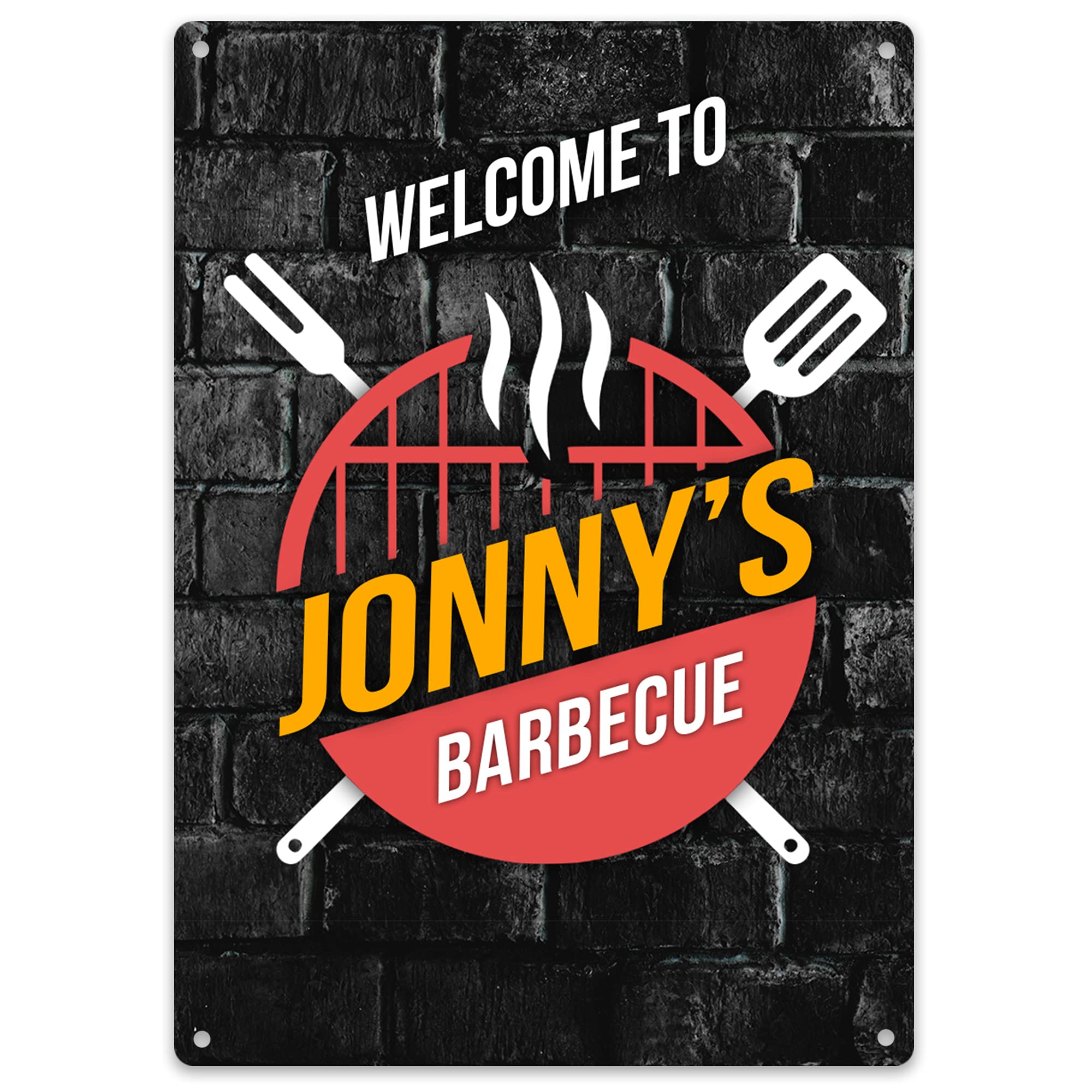 Metal BBQ Sign - Personalised Garden Party Gift For Him - Barbeque Signs and Plaques Outdoors Area Fathers Day, Garden & Outdoor, Small, Design 5