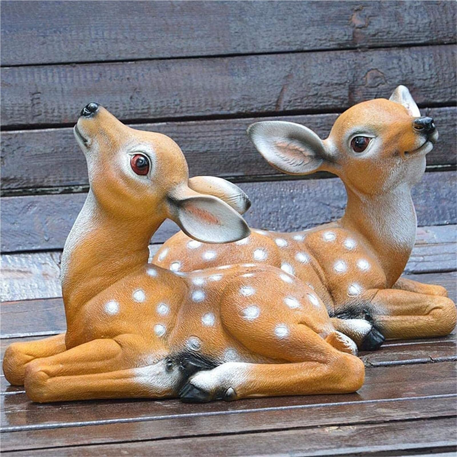 Arte per esterni Statue di cervi da giardino 2 pezzi Sika seduto statua cervo scultura modello animale arte artigianale Decorazioni per il giardino anteriore