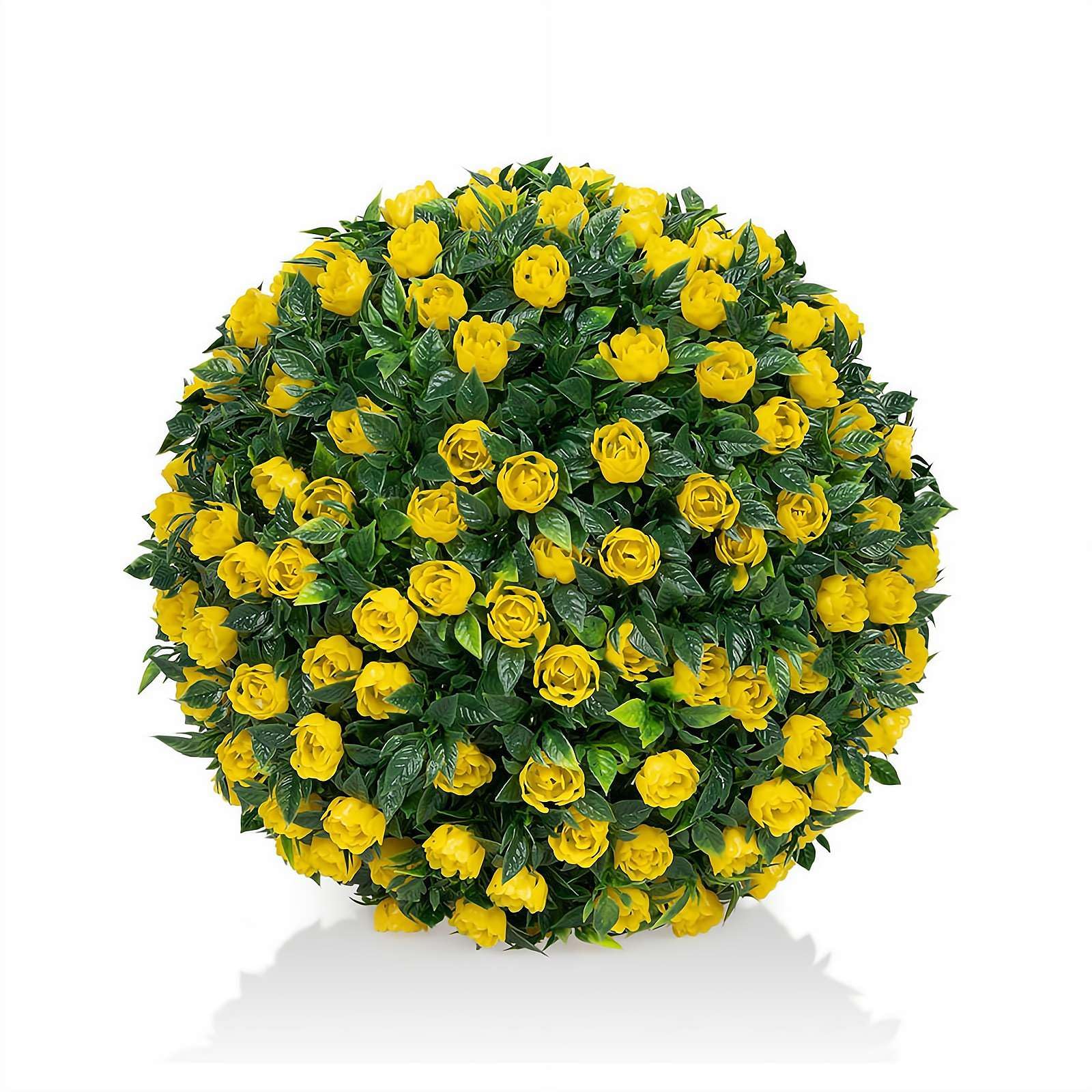 7.8Inch Artificial Plant Topiary Ball, Hanging Fake Flower Balls, UV Resistant, Anti-Fading Faux Decorative Boxwood Balls for Garden, Wedding Party, Patio Home Indoor Outdoor Decor
