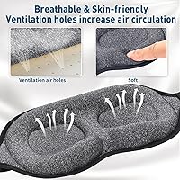Vista 5 de ZGGCD Sleep Mask, 100% Blackout Sleeping Mask for Side Sleeper, 3D Contoured Eye Mask for Women Men, Night Blindfold with Adjustable Strap, Soft