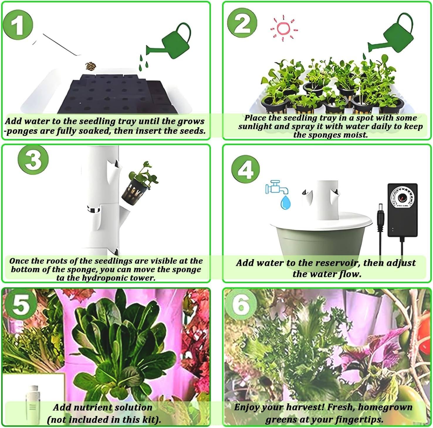 Kits de Cultivo hidropónico en Torre, Cultivo hidropónico Vertical, Sistemas automático de circulación de Agua, Kit de Sistemas de Cultivo hidropónico de 20/28/36 cápsulas 9Layer-WithLight