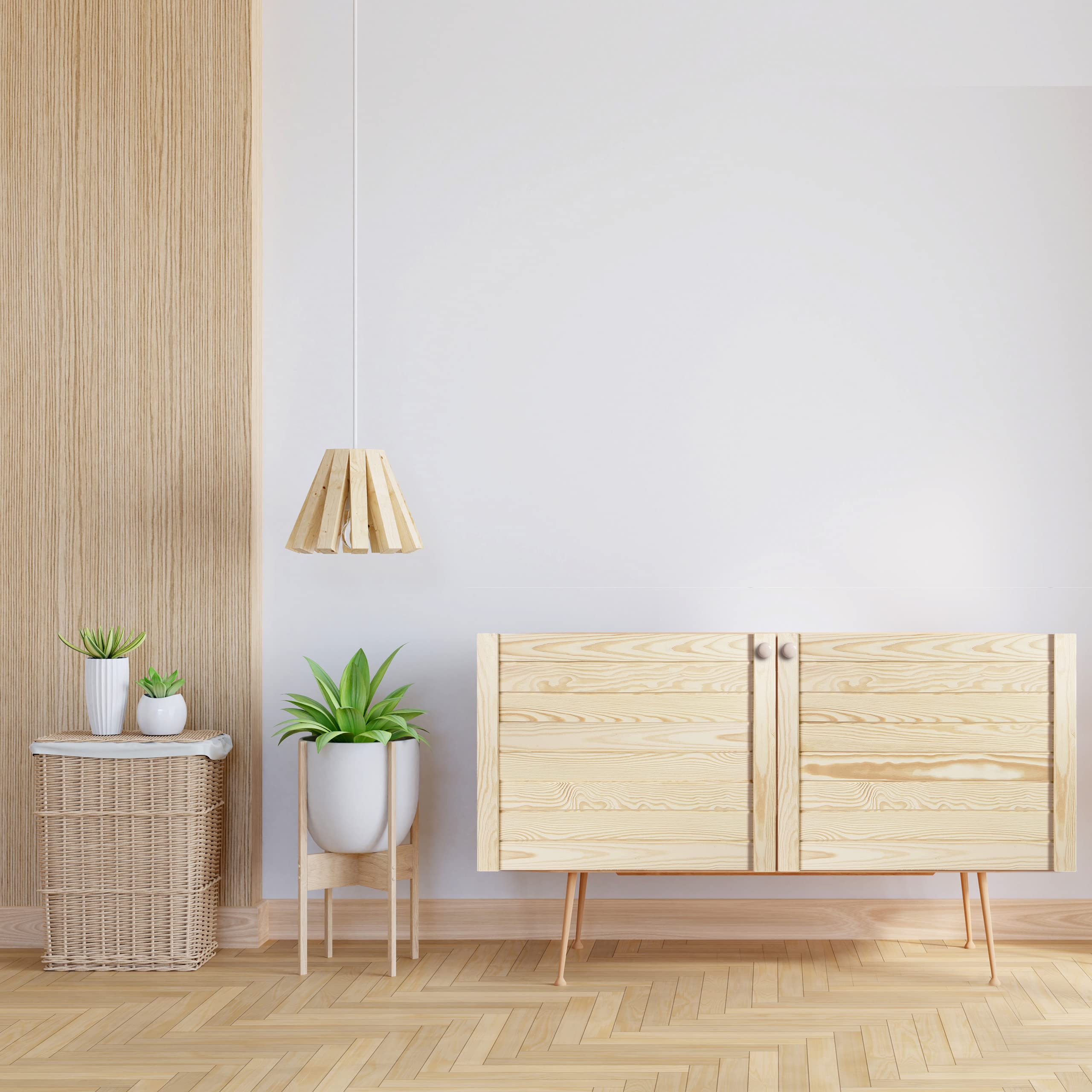 DecoMeister Puerta de Lamas con Tablones de Estructura Cerrada de Madera Maciza de Pino Sin Tratar Para Armarios Estanterías Frente de Mueble de Dimensiones 444x1995 mm Juego de Dos Piezas