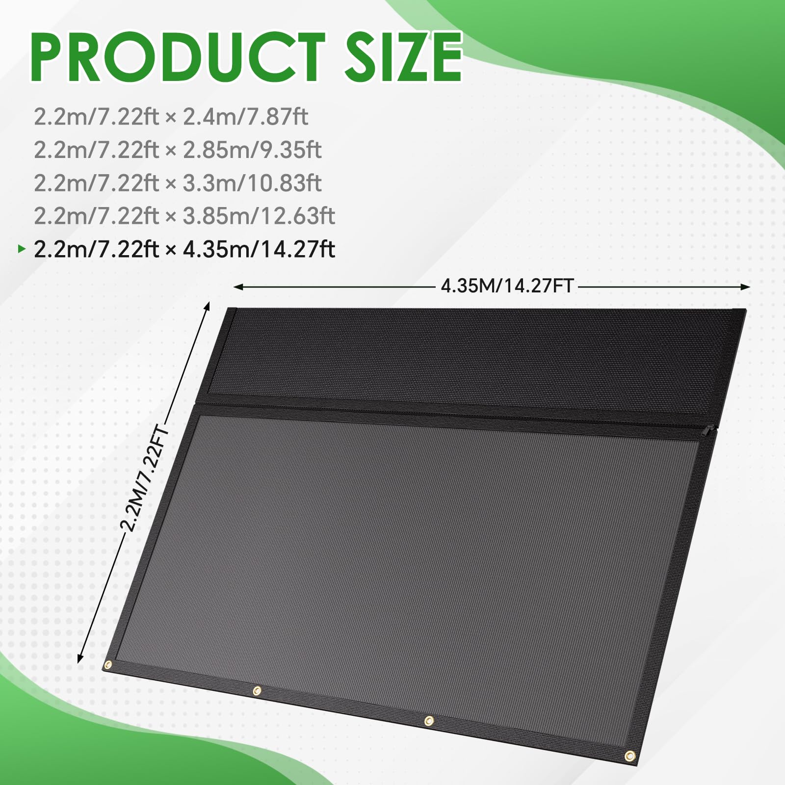 Toldo para Autocaravana, con Cremallera, Ventana panorámica Ajustable (Tela + Red), protección Visual y Solar, protección Visual Universal con Kits completos, 2,2 m de Alto (4,35 m de Ancho) - 2