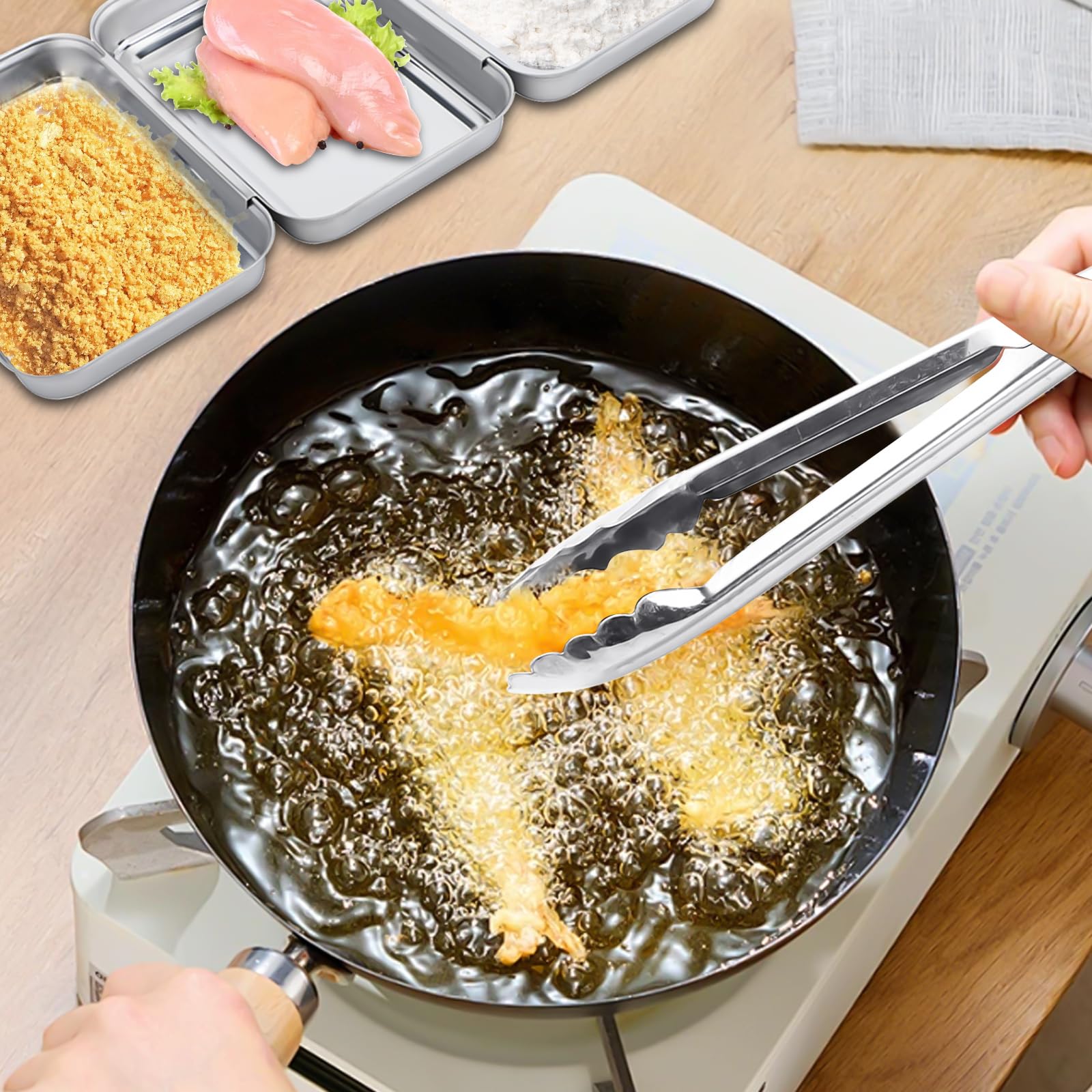 Supremery Bol Pour Paner Bac De Cuisson En INOX - Plat Rectangulaire En Acier Inoxydable - Plateau De Cuisson Four Pour Pâtisserie Gratin Frites - 23 X 15 X 3 Cm