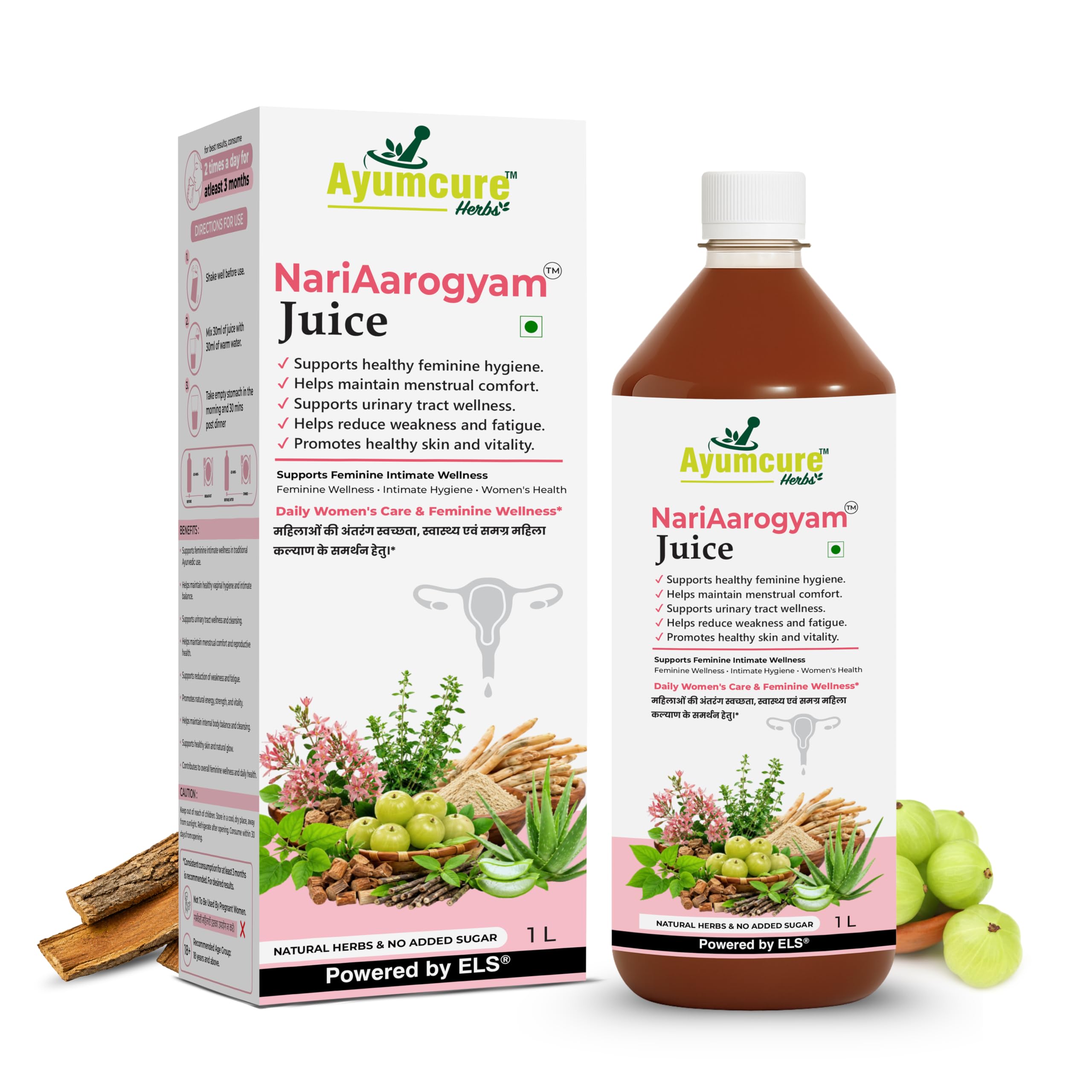 Ayumcure NariAarogyam Juice for Women | 1000ML | 100% Herbal Women's Wellness Drink | Supports Feminine Comfort, Daily Wellness, Energy & Vitality | With Ashoka, Shatavari, Lodhra, Aloe Vera & Amla | No Added Sugar-image-41