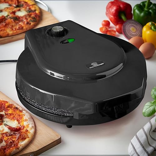 Miniatura 9 de MisterChef Máquina de pizza para encimera, mini horno de pizza de 1450 W, horno para hacer pizza con placa de cerámica antiadherente de 12 pulgadas,