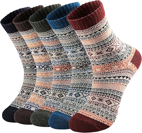 Chaussettes Thermiques - Multicolore - Laine Et Coton - Taille 43-46