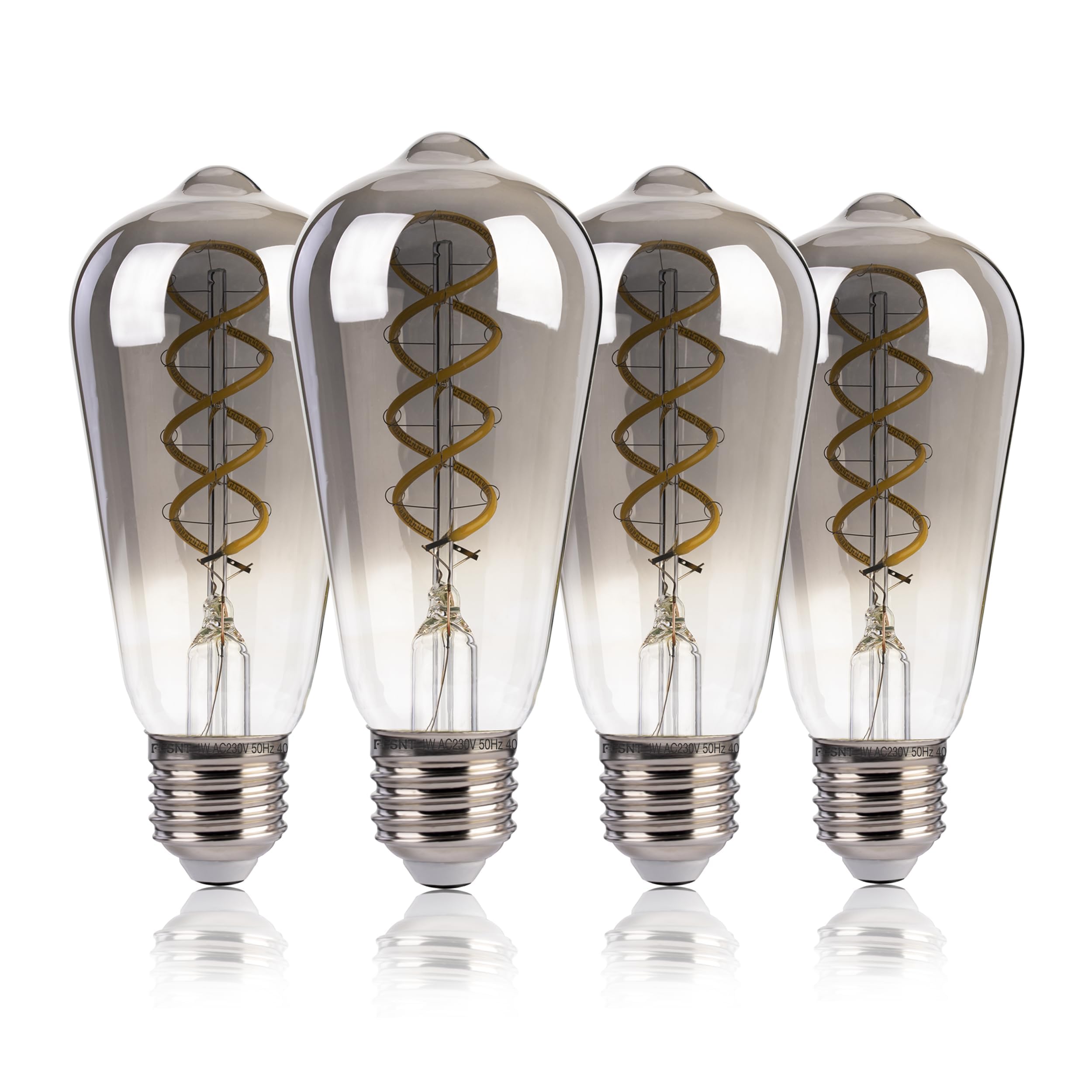 FLSNT E27 Screw Bulb 40W Equivalent, 4W ST58 LED Vintage Light Bulbs, 260LM Edison Screw Bulb, 5000K Daylight Bulbs