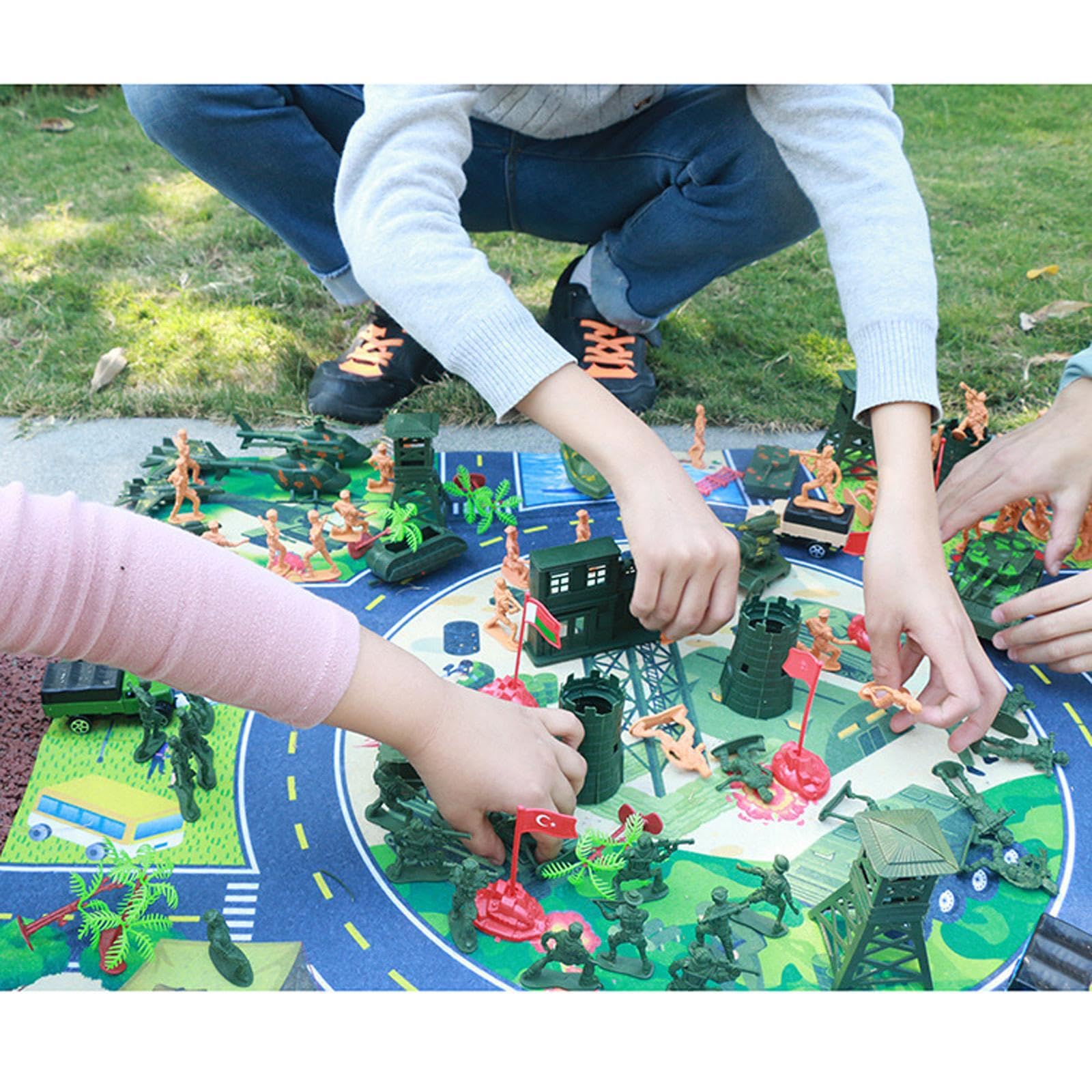 Juego de Tanques, Accesorios y Figuras de Soldados para un Entretenimiento sin Fin. Incluye Tanques, Aviones, Figuras de Soldados, Juguetes de