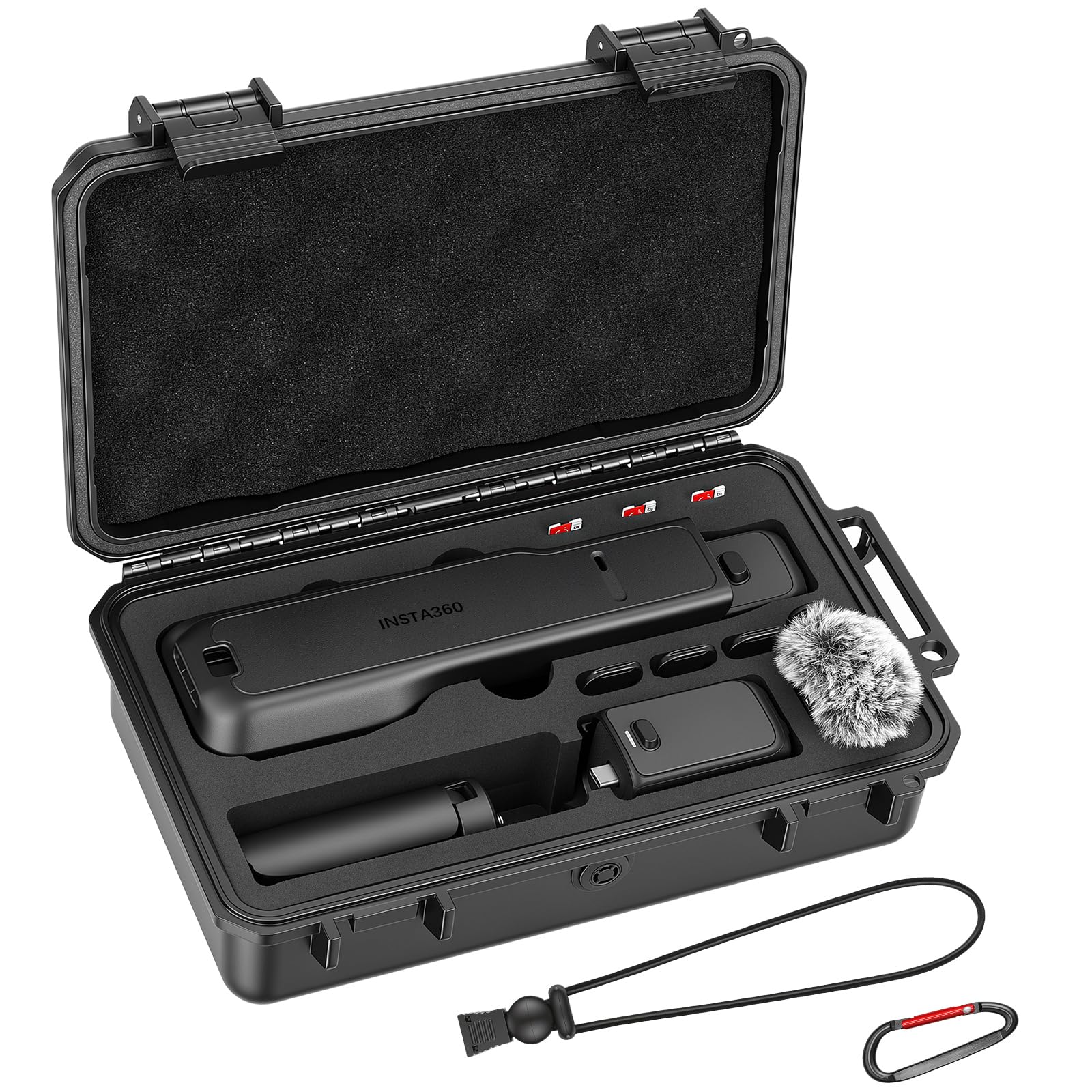 AMAZEAR Wasserdichter Koffer für Insta360 Luna Ultra Zubehör und Kamera Schutzhülle im Hartschalen-Design, Speziell für das Luna Ultra Combo Kit entwickelt, Mit Handschlaufe und Karabiner | Etui ochronne z twardą powłoką, zaprojektowane specjalnie do zest