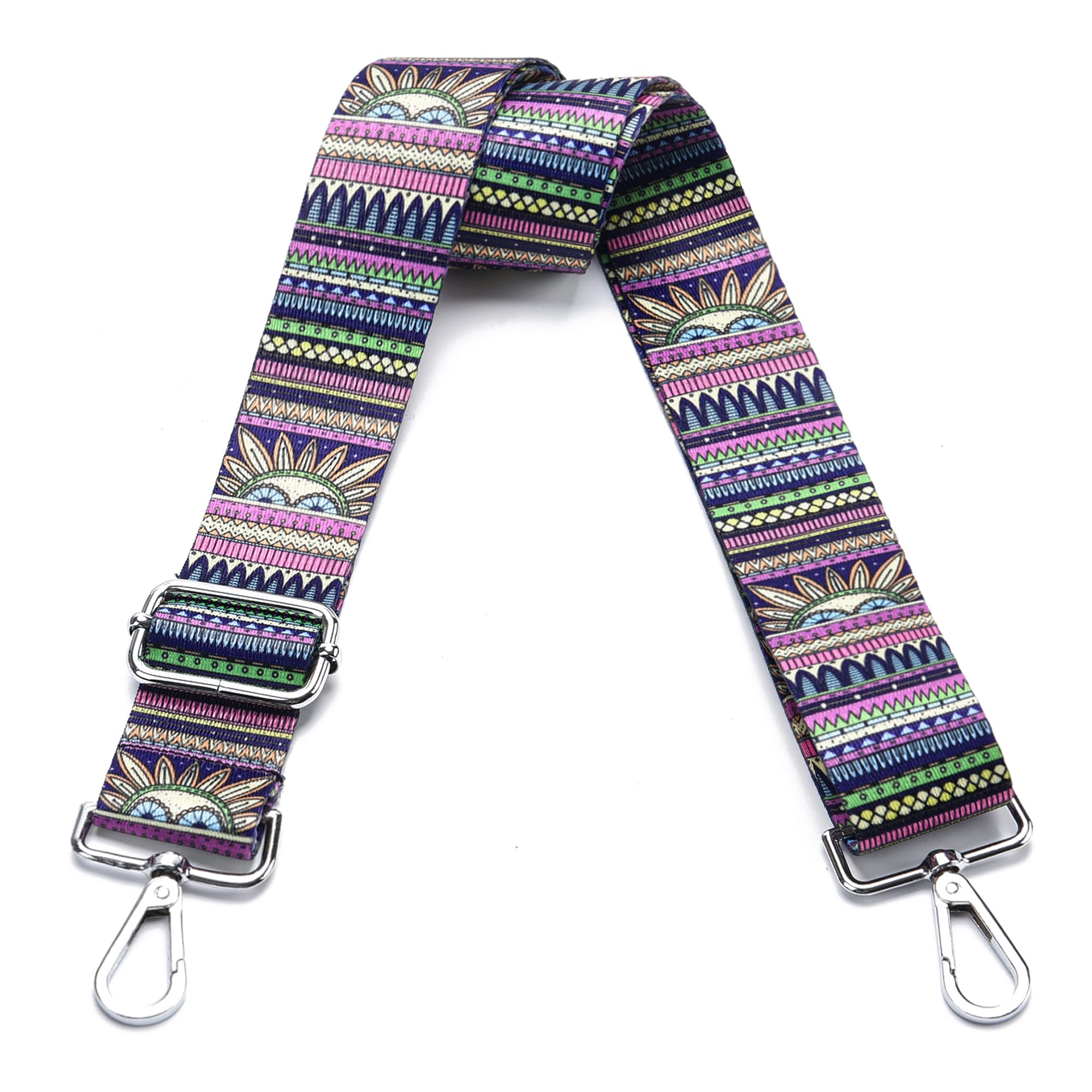 Wide Purse Strap Adjustable Replacement Crossbody Bag Strap Silver Hardware Shoulder Straps