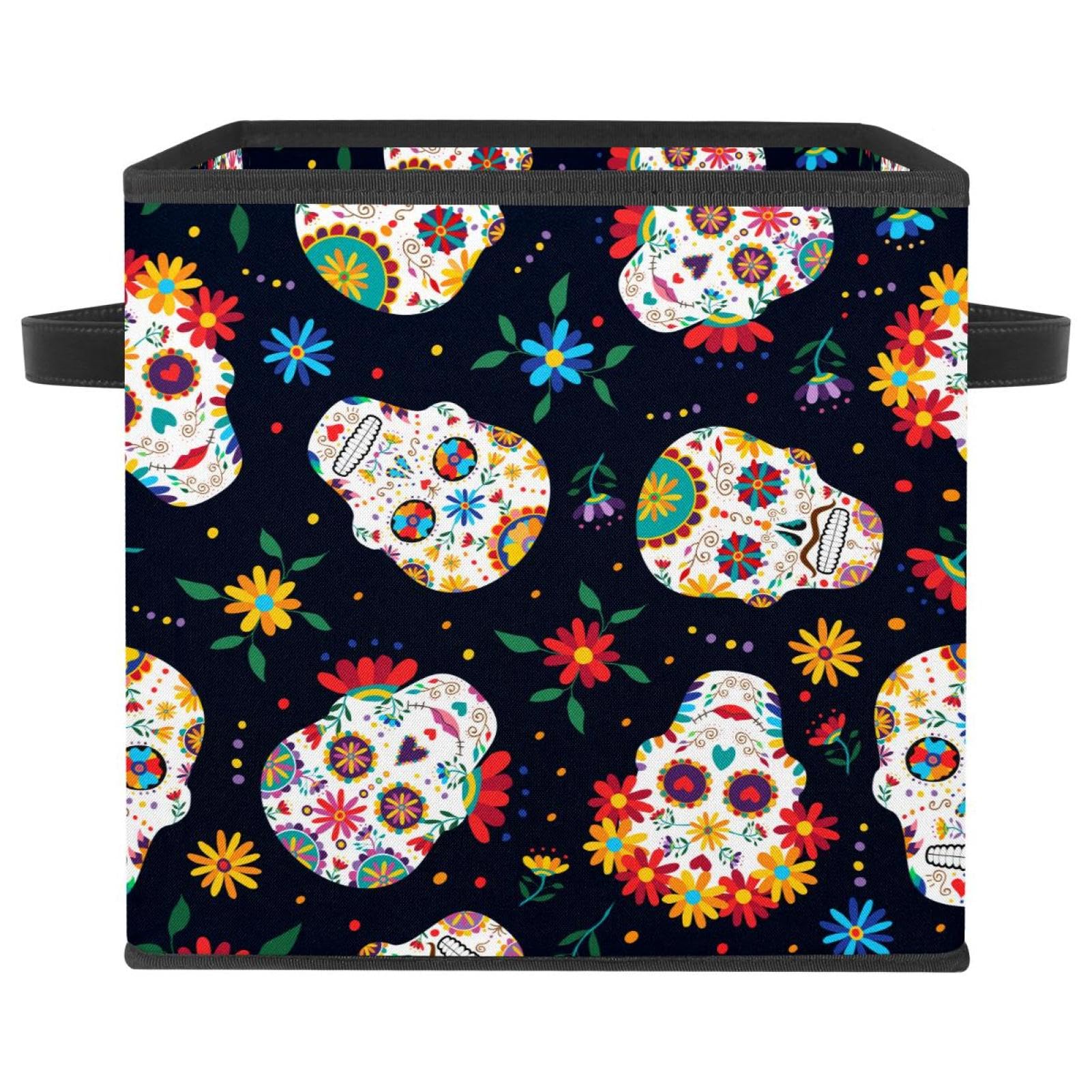 Boîte de rangement cube fleurie pour organiser la chambre d'enfant