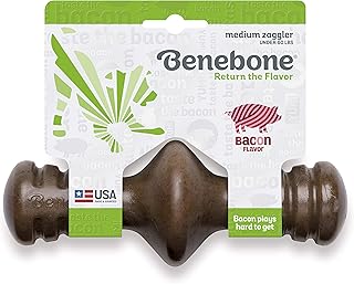 BeneboneÂ ZagglerÂ RollingÂ Dog Chew Toy, Made in USA, Real Bacon Flavor, Medium