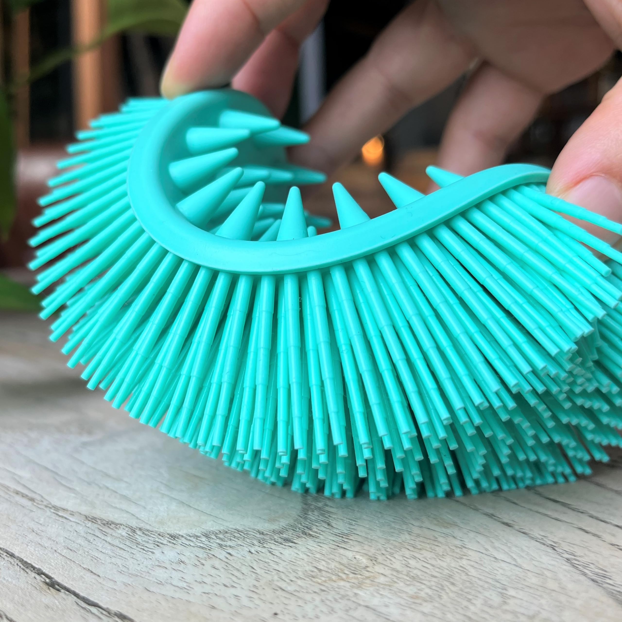 Premium Sensory Brush for Kids or Autism,Soft Silicone Body Scrubber,2 in 1 Sensory Room Occupational Therapy Brushes,Silicone Loofah,Pet Shower Brush Bath Brush Shampoo Brush - Image 2