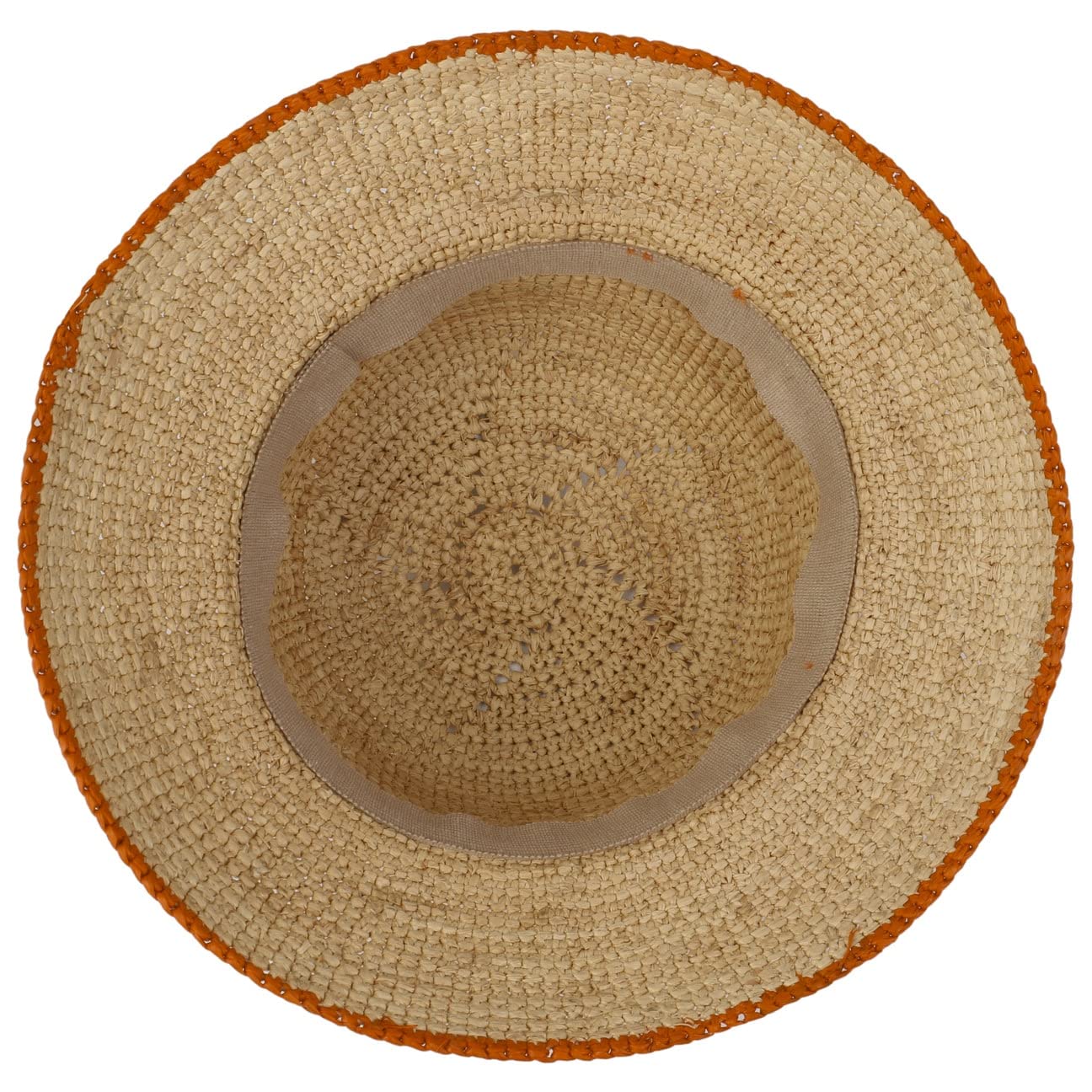 SOMBREROSHOP Anira Crochet Sombrero Cloche Paja con Lazo y Banda Textil Mujer Primavera Verano