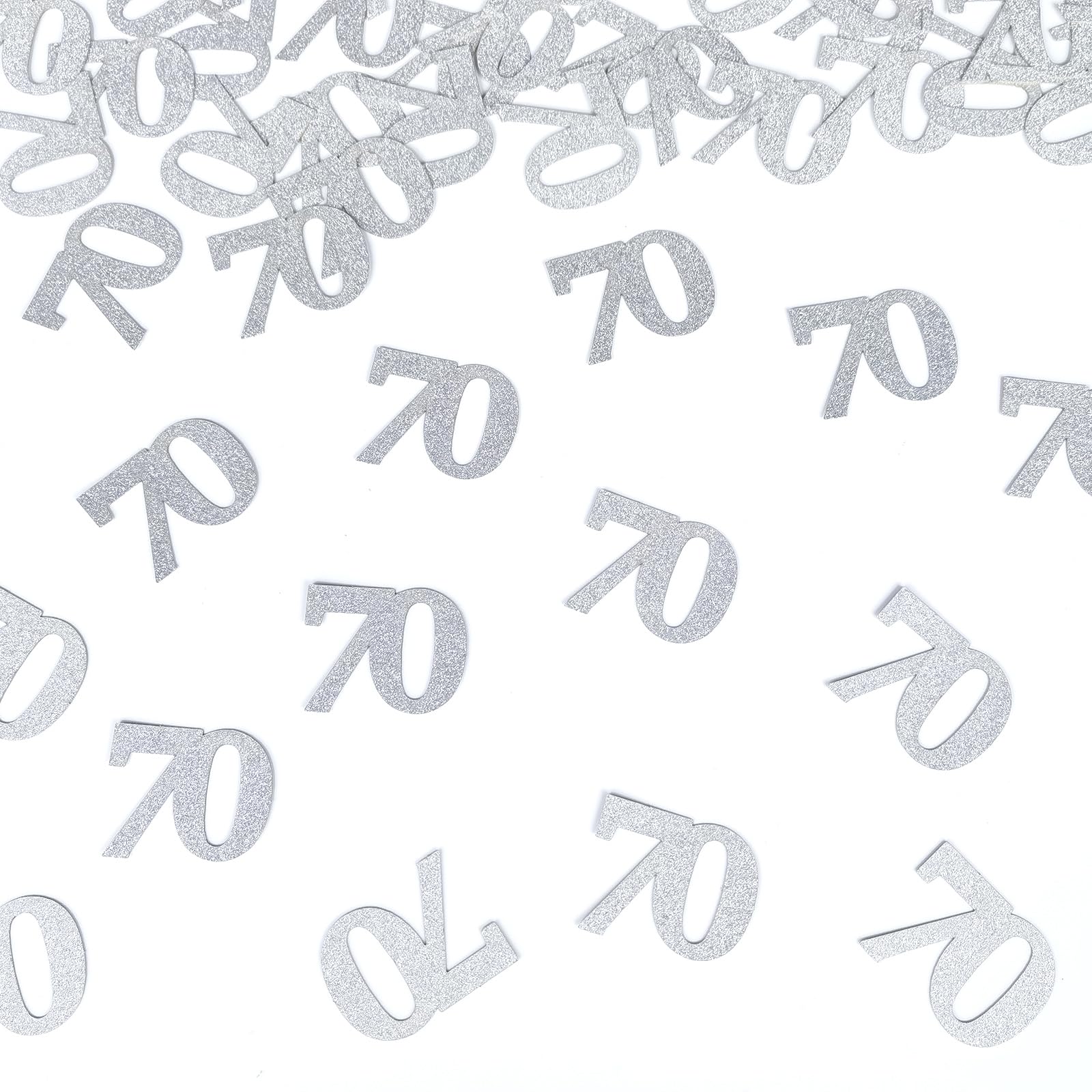Number 70 Confetti Birthday Decorations - Silver Glitter 70th birthday Confetti Table Scatters Decorations Supplies for Birthday Anniversary Party