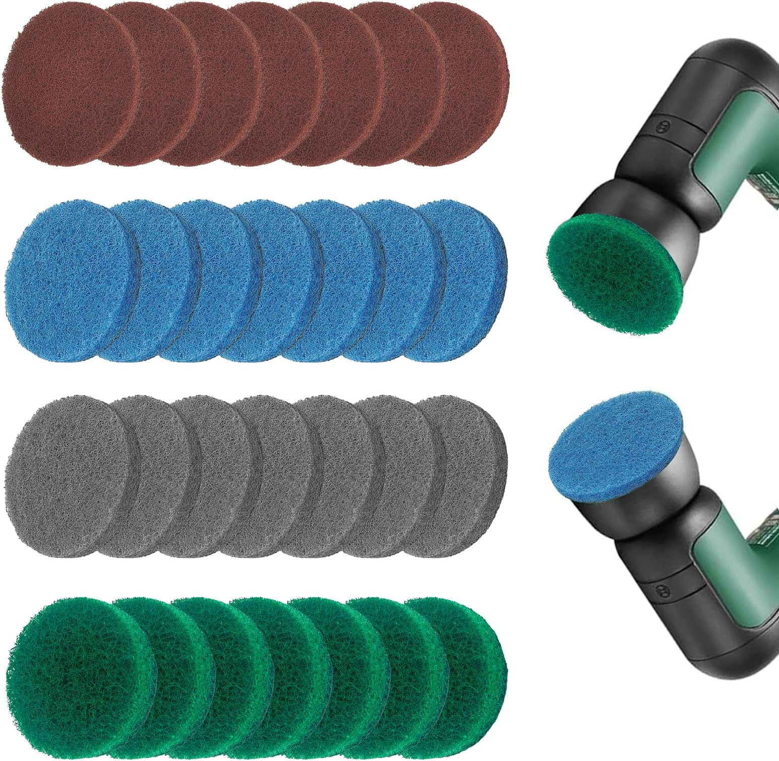 TRUEIN Pack of 28 Attachments for Bosch Universal Brush, 4 Types Cleaning Brush Pad, Electric Cleaning Brush Pad Compatible with Bosch Home/Garden 6033, Battery Cleaning Brush UniversalBrush
