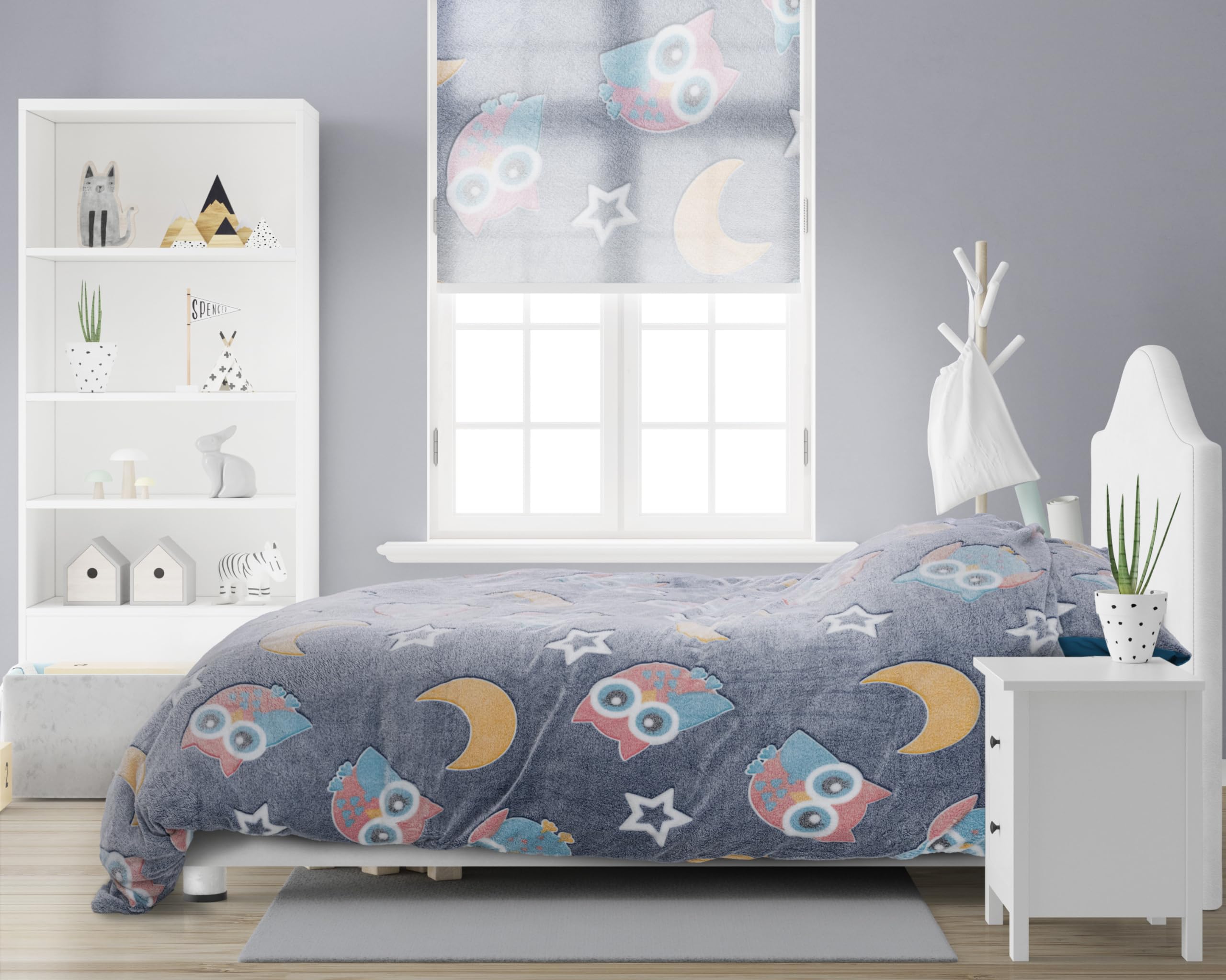 Sleeptime Biancheria Da Letto Invernale In Peluche 135x200 Cm - Set Con Federa 80x80 Cm, Bianco - 3