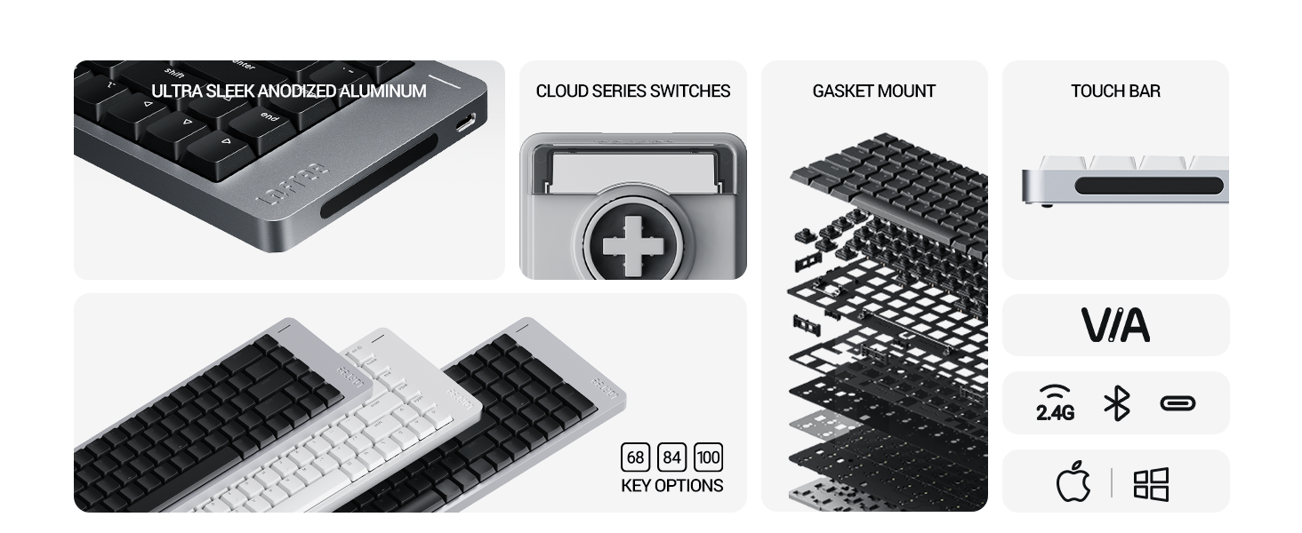 Amazon.com: LOFREE Flow2 Low-Profile Mechanical Keyboard, Aluminum