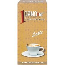 4 Boxes GanoOne Latte Reishi Mushroom Instant Coffee - with Organic Ganoderma Extract - Blend with Creamer and Sugar - Easy to Use 20 Single - Serve Sachets