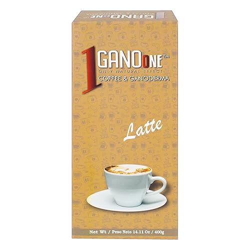5 cajas de café instantáneo GanoOne Latte Reishi con extracto de ganoderma orgánico mezcla con crema y azúcar fácil de usar 20 bolsas individuales