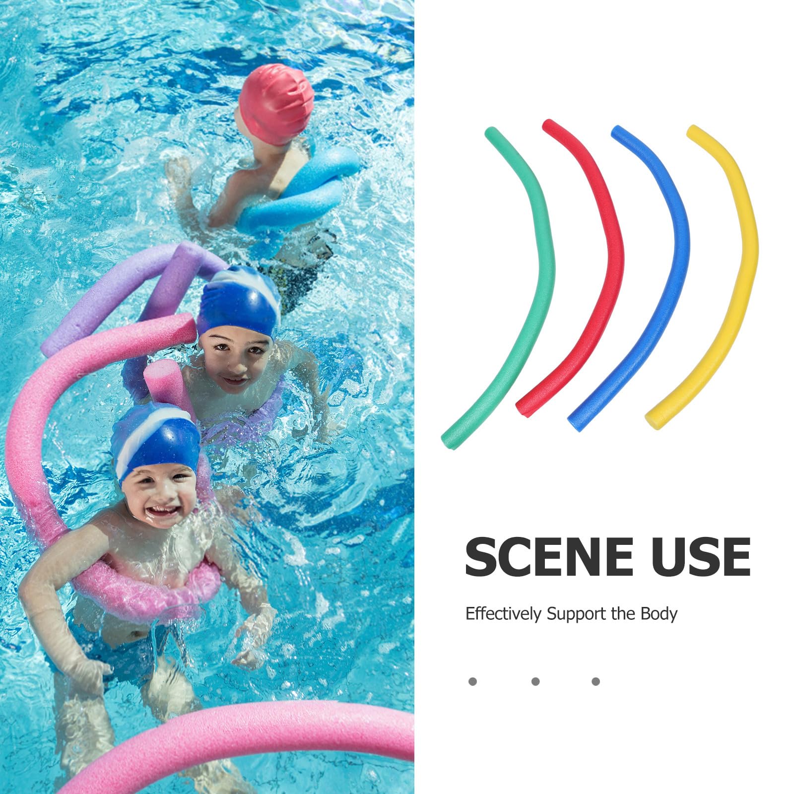 Frites de Piscine en Mousse Epe 4 Pièces pour Entraînement | Séchage Rapide, Nettoyage Facile, Adaptées Adultes et Garçon et Filles, Usage en Bassin Public