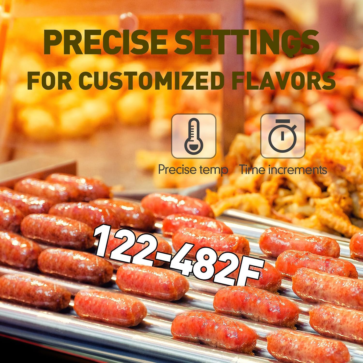Hot Dog Roller Grill 1000W – Parrilla para salchichas con rodillo, control de temperatura dual, bandeja de goteo extraíble y cubierta, máquina calentadora perfecta para perros calientes para uso