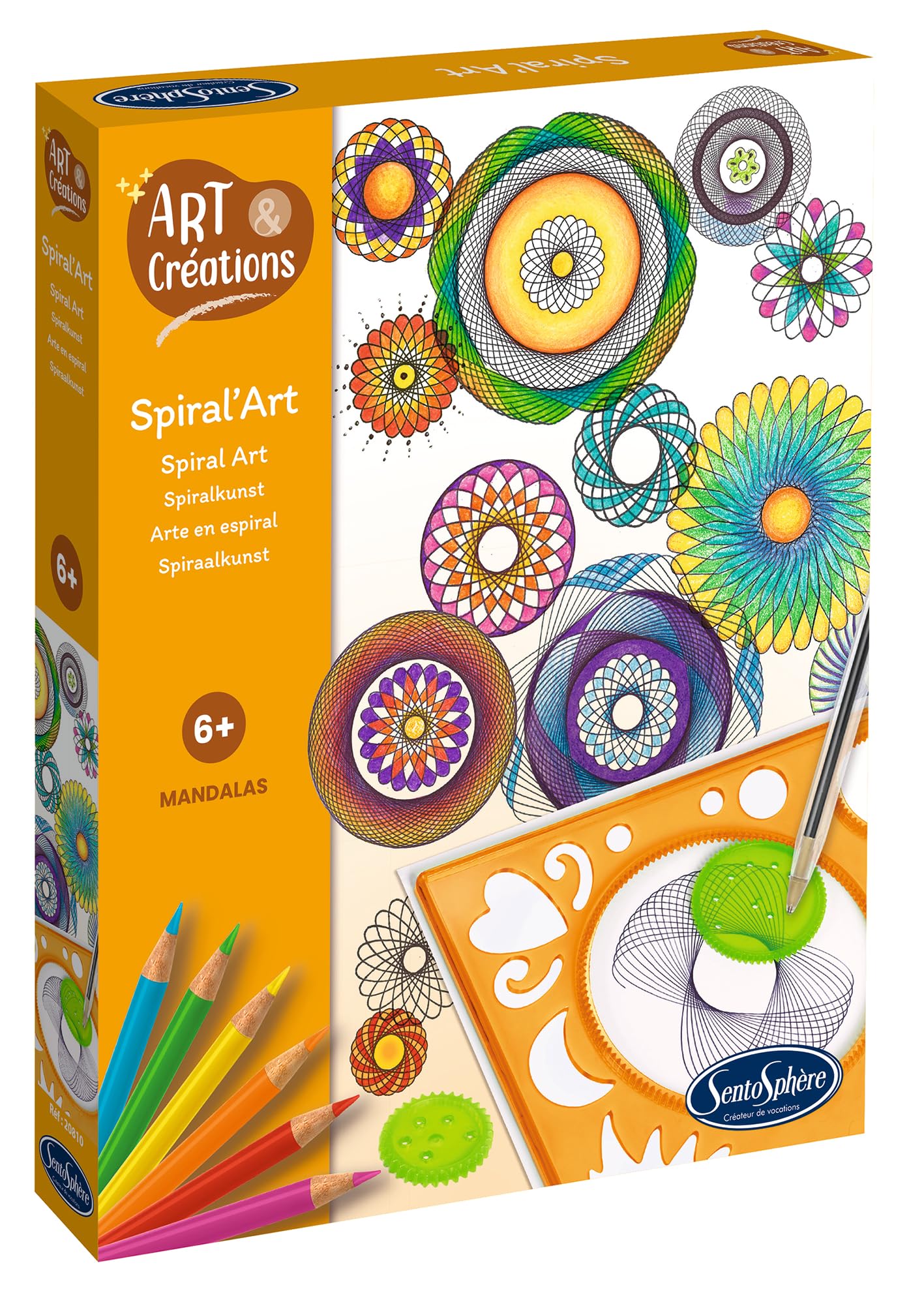 Sentosphere 3920810 - Kit de manualidades en espiral, diseño de mandala, kit creativo para niños y adultos