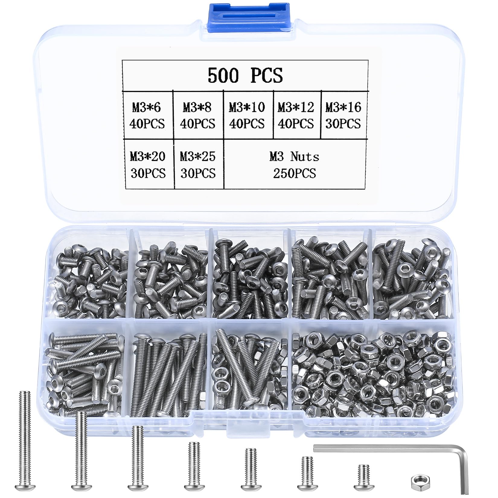 Kit Assortimento Bulloni Ad Esagono Incassato, Dadi E Rondelle, Vite A Testa - Foto 5