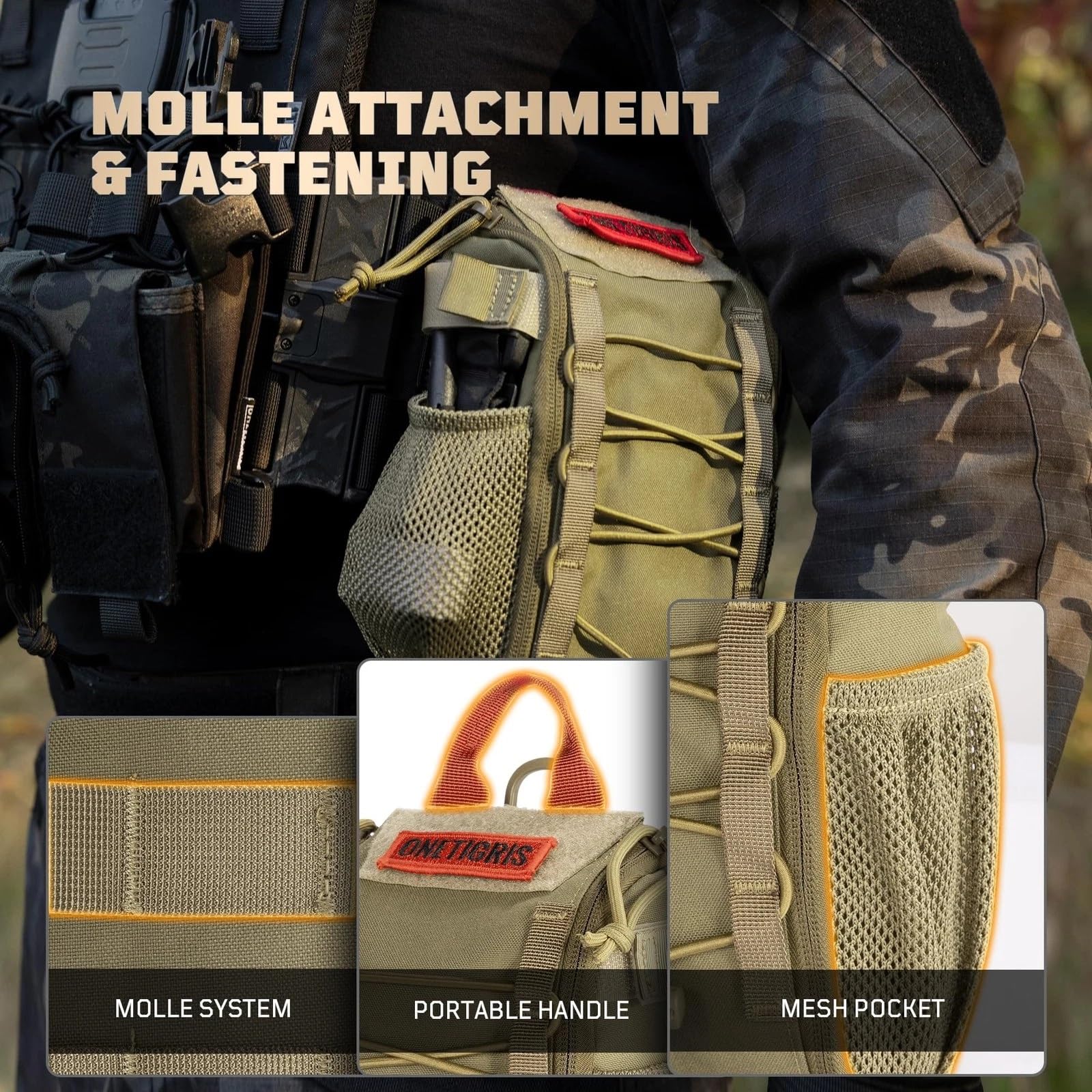 EMT Pouch Molle Ifak - Kit táctico de primeros auxilios médicos, bolsas Molle grandes, bolsa vacía solo para trauma, cintura MED para exteriores