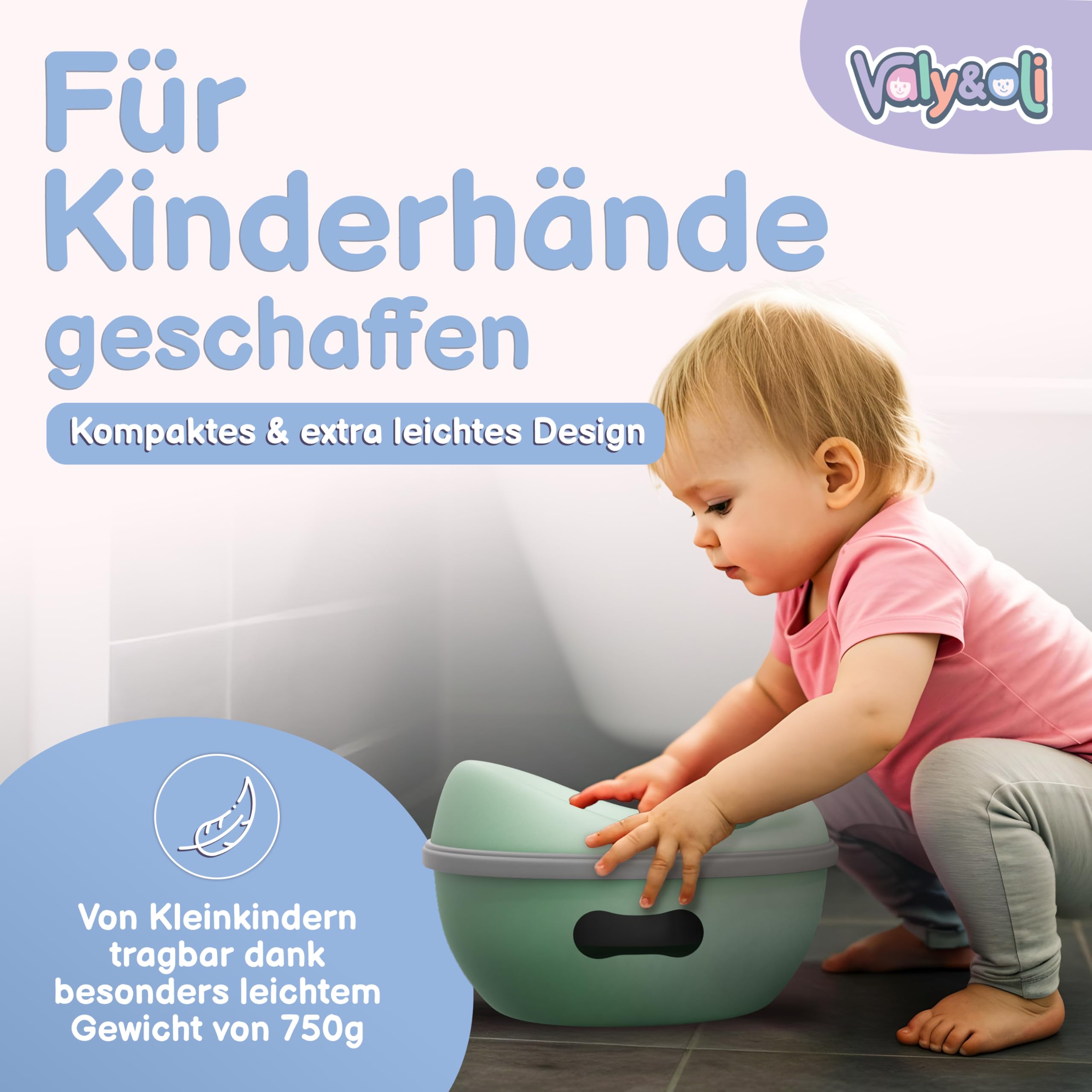 Valy&Oli® 3in1 Töpfchen für Kinder - Toilettensitz Kinder & Hocker- Ergonomisch, Bequem & Vielseitig - Leicht zu reinigen & sicher - Potty & Tritthocker Kinder - Ab 18 Monaten - Grün