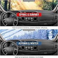 Vista 7 de Alfombrilla para salpicadero con estructura de nido de abeja compatible con Chevy Silverado 1500 LTZ Avalanche 2007-2013, Tahoe Suburban 2007-2014